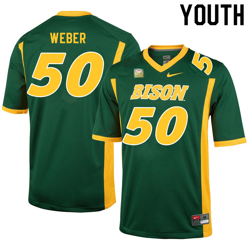Youth #50 Brayden Weber North Dakota State Bison College Football Jerseys Sale-Green - Click Image to Close